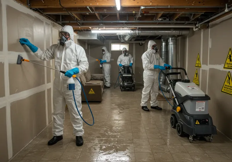 Basement Moisture Removal and Structural Drying process in Plains, MT